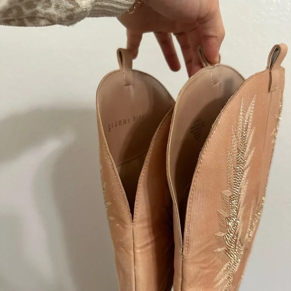 Rose Gold Gianni Bini Katyanna Over The Knee Rhinestone Boots - Picture 8 of 9